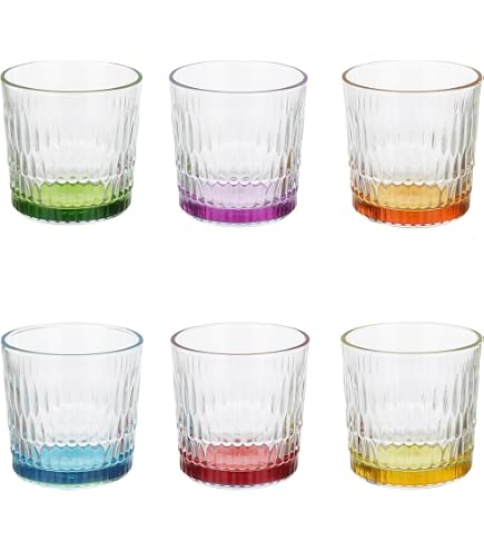 Excelsa Lisbona Set 6 Bicchieri con Fondo Decorato, Ml. 340 | FindTheDeal