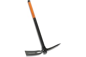Fiskars Spitz- und Breithacke, Länge: 90 cm, Gewicht 3 kg, Karbonstahl-Kopf/Glasfaserverstärkter Kunststoff-Griff, Schwarz/Orange, 1002209