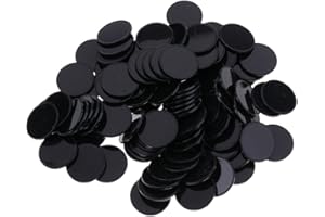 ALMENCLA 100pcs 25mm Casino Jetons de Poker Plastique Bingo Marqueurs DIY Artisanal Jouet Calcul Coloré - Noir