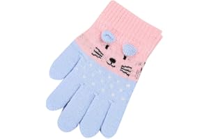 ‎FANNYFUNY Kinder Strickhandschuhe Stretch Vollfinger Handschuhe Warme Winterhandschuhe Weiche für 3-7 Jahre Jungen Mädchen Fäustlinge Outdoor Handschuhe Kinderhandschuhe Winter
