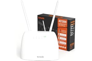 Tenda 4G06 4G Volte WLAN Router für SIM Karten (150 Mbit/s im Download, 50 Mbit/s im Upload, 300 Mbit/s 2,4GHz), 2 Abnehmbare Antennen, Plug & Play, Kein SIM-Lock, LAN/WAN-Port & Tel-Port, Weiß