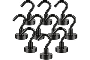 10 stycken magnetkrokar extra starka, svart neodym, superstarka magneter med krokar, magnetisk krok för kök badrum sovrum gar