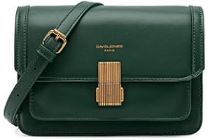 David Jones - Piccola Borsa a Tracolla Spalla Donna - Borsa Mano PU Pelle con Patta e Tornello - Messenger Crossbody Bag Clutch Borsetta Sera Pochette Elegante Shopping Viaggio - Verde