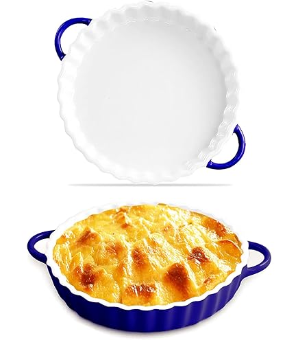 MALACASA Keramische Mini Taartvormen, Taartpan voor het Bakken 16.8 cm, 340 g Taartplaat Ronde Taartvorm voor het Bakken Gegolfde Taartvorm Bakpan, Antiaanbaklaag Diepe Taartvormen voor Quiche (Serie MALACASA Keramische Mini Taartvormen, Taartpan voor het Bakken 16.8 cm, 340 g Taartplaat Ronde Taartvorm voor het Bakken Gegolfde Taartvorm Bakpan, Antiaanbaklaag Diepe Taartvormen voor Quiche (Serie