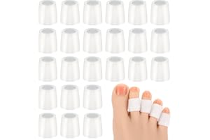 KFHENSOMR Silikon Kleiner Zehenschutz, 24 Stück Atmungsaktive Zehenschoner, Zehen Gel Schutzhüllen für Blasen Reibung Lindern Hühneraugen Eingewachsenen (Weiß)
