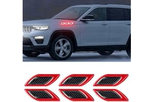 LCXECNW 6 PZ 3D forte adesivo striscia riflettente,Auto parafango cappuccio paraurti decalcomania riflettente,Decalcomania riflettente ad alta intensità per la visibilità notturna per auto SUV (Rosso)
