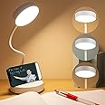 SaleOn USB Rechargeable LED Desk Lamp with Mobile Stand & 6 Month Warranty | Flexible Gooseneck Study Light | 3 Color Modes | Eye Protection | Touch Button Control | Home & Office Use