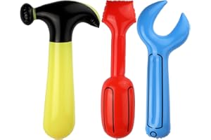 GOSKNOR 3 Pcs Inflatable Tools Toys, Inflatable Tools Party Balloon Decor Inflatable Tool Set Blow Up Hammer Wrench Screwdriver Toy for Construction Party Inflatable Decoration