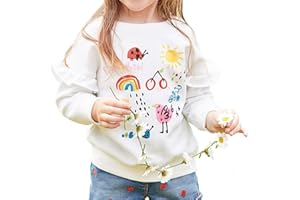 DHASIUE Sweat-shirt licorne mignon à manches longues pour bébé fille - T-shirt décontracté en coton pour enfants de 1, 2, 3, 4, 5, 6, 7 ans