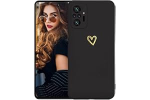 Kaywzo Funda para Xiaomi Redmi Note 10 Pro 4G,Carcasa de Suave Silicona con Patrón del Corazón,Diseño Minimalista,Ultradelgado Lindo Mujeres Phone Case Cover,Negro