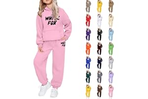 GENERIC Kids Tracksuit 2 Piece Oversizedoutfit Full Set UK - Girls Tracksuit Set Kids Trendy with Letter Print Long Sleeve Pullover Sweatshirt and Sweatpants Sportwear Girls Outfit Activewear