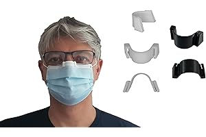 3DEFRANCE - 5 pince nez (3 blancs et 2 noirs) - Empêche la buée - Maintient le masque - Fabriqué en Auvergne - Biodégradable - Matériau souple de qualité supérieure