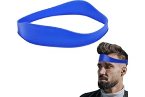 SAVITA Banda de Corte de Pelo de Silicona, Banda Curva de Silicona Plantilla Afeitado Escote Banda de Corte de Pelo para Hombres Guía de Corte de Pelo para Hombre Corte de Pelo DIY (Azul)