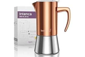 bonVIVO Intenca, Fabricant d'espresso en acier inoxydable (6 Tassen - 300 ml, Cuivre)