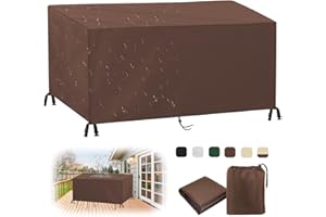 MAIFENGL Housse Salon de Jardin, Imperméable Bâche de Meubles d'extérieur 420D Oxford Tissu Rectangulaire Couverture de Protection pour Mobilier-Brown||315x160x70cm/124x63x28in