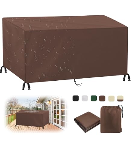 Copertura Per Tavolo Da Esterno Impermeabile - Tessuto Oxford 420D, 170x140x80 Cm, Antivento, Anti-UV E Antipolvere - Protezione Per Tavolo E Sedie Da Giardino