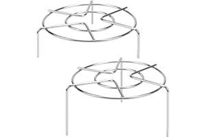 HULISEN Tall Steam Rack Stand, Heavy Duty Stainless Steel Multifunction Basket, Pressure Cooker Rack, Rivet for Instant Pot, Air Fryer Rack Round, 2 Pcs.