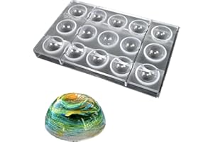 TUKE Molde de policarbonato para hacer caramelos, chocolate, caramelos, jabón, herramientas profesionales para hornear, sin BPA, duradero y reutilizable (semicírculo C_)