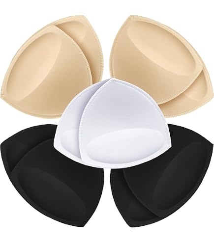 Bonnet De Bain Femme Coussinets Push-up Triangulaires JZK - Lot De 6 Paires - Noir, Blanc, Beige - Pour Soutien-gorge Et Maillot De Bain Coussinets Bonnet De Bain Femme Coussinets Push-up Triangulaires JZK - Lot De 6 Paires - Noir, Blanc, Beige - Pour Soutien-gorge Et Maillot De Bain Coussinets