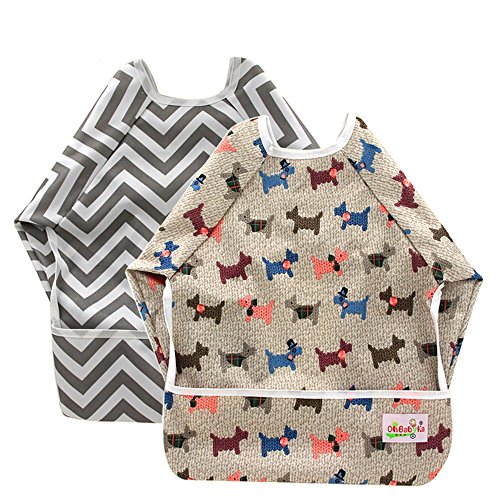 Babero impermeable con mangas y bolsillo, 6 a 24 meses, de Ohbabyka a1