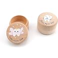 Boîte à Dents De Lait En Bois - Lot De 2 Avec Motifs Dinosaure Et Arc-en-ciel - Cadeau De Baptême Ou Anniversaire