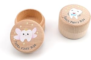 0XBIT Scatola Porta Dentini da Latte, 2 Pezzi Scatolina Porta Dentini da Latte, Fatto a Mano Denti Salva Box con Modello del Dente Mammario, Scatolina dei Dentini per Conservazione dei Denti