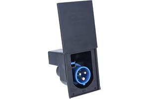 as - Schwabe 61462 CEE Wtyczka Zasilająca Caravan z Pokrywą Na Zawiasach, IP44, 230 V/16 A/3-Pinowe, Biały