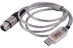 USANGREEN Adaptateur d'interface USB vers DMX 512 - Contrôleur Dmx512 - Contrôleur d'éclairage de scène - Variateur RS485 série 3 broches XLR - Prend en charge le logiciel Freestyler (1,8 m, coque USB
