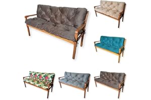 4L Textil Cojin para Banco Cojin Jardin cojin Banco Exterior Cojines para Bancos cojin Palet (150x60x50 cm, Marrón)