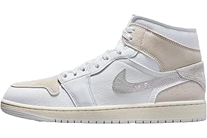 NIKE AIR Jordan 1 MID SE Craft Mens Fashion Trainers in White Grey - 9.5 UK
