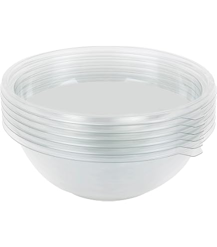 Decorline Set De 3 Bols Saladier Rond 2,5L Avec Couvercles - Plastique Incassable Sans BPA Transparent