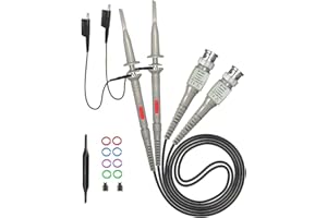 COMFORTY 2 Stück Oszilloskop Probe Kit, P6100 100MHz 10: 1 und 1: 1 Präzisions BNC Oszilloskop Tastkopf, Umschaltbarer Hochpräziser Scope Oscilloscope Clip Probes für Oszilloskop