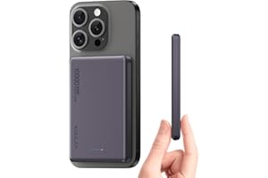 Kuulaa Power Bank z Mag-Safe 10000 mAh, przenośna ładowarka PD 20 W z USB C, bezprzewodowy power bank, kompatybilny z iPhone 15/14/13/12/Mini/Pro/Pro Max (Fioletowy)