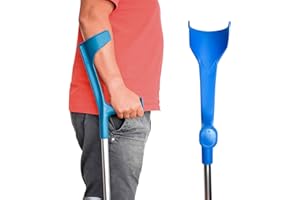 ‎ORTONES ORTONES - Krücken Paar Blau, Orthopädische Krücken zum Gehen, Verstellbar Mit Praktischem Clip, Unterarmgehstützen, Gehhilfen Senioren Krücken, Aluminium Krücken für Erwachsene, X2 Stück