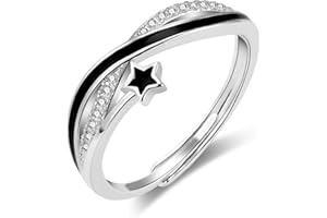 ALEXCRAFT Anello in Argento 925 per Donne, Anelli Infinito con Zirconi, Anello con Cristallo Regolabile, Elegante, Antiallergico, Anello di Fidanzamento, Anello di Amicizia, Regalo per Ragazza Madre