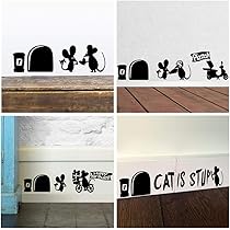 Vinilo Decorativo De Agujero De Ratón Con Autobús - 19x5 Cm Para Pared