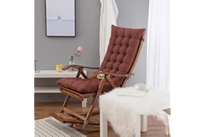 HANHAN High Back Chair Cushion Wooden Rocking Relaxer Pads Portable Thick Soft Summer Sun Lounger Cushion Seat Cover for Travel Holiday Indoor Outdoor