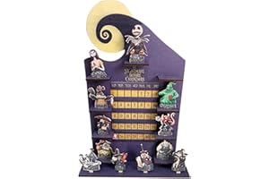 GESUTER Halloween Advent Countdown Calendar | 2023 Nightmare Before Christmas Countdown Calendar | Moving Wooden Halloween Coffin Calendar | Decoration/Party Favors/Birthday