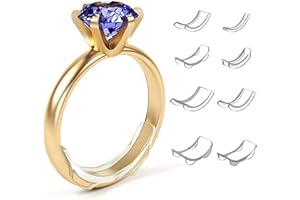 Biglumin 8 Pezzi Regolatori Dimensione Anello, Invisible Ring Size Adjuster, Stringi Anello Invisibile, Ferma Anello, Invisibile Riduttore Dimensione Anello per Anelli Larghi Uomo e Donna