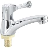 Kaiyzo Single Cold Water Tap, Kitchen and Bathroom Basin Tap, Compact Single Lever for Sink, Installation G1/2, Silver