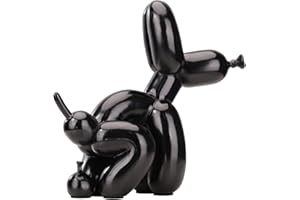 XIAOMAGG Scultura Di Cane A Palloncino Tozzo Statua Di Decorazione Per La Casa Di Cane A Palloncino Divertente Per Scrivania, Soggiorno, Tavolino, Decorazione Divertente(nero)