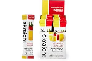 SKRATCH LABS Sport Hydration Drink Mix | Kohlenhydrate, Elektrolyte Pulver | 20x22gg | Erdbeere + Zitrone | Ausdauer, Training, Wettkampf | Glutenfrei, Vegan