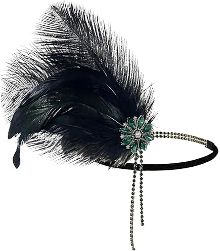 Anni 20 Fascia Per Capelli Con Piume E Strass Flapper Fascia Vintage