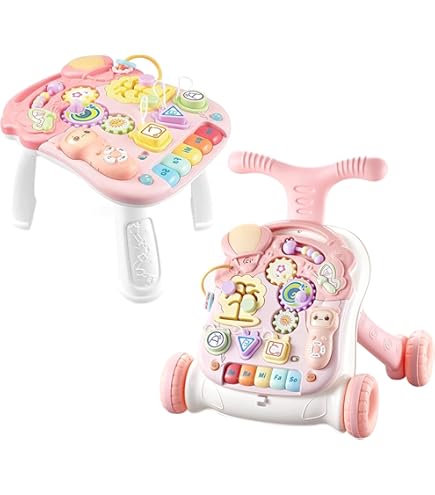 Loopwagen Baby Multifunctionele Loophulp Licht Instelbare Snelheidsmuziek Afneembaar Speelbord Kinderen Vanaf 6 Maanden Loopwagen Baby