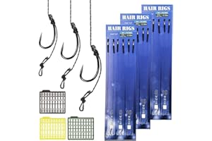 HEKOBAG Carp Hair Rig Braided Line Wire 8340 Carp Rig Bait Hook Swivel Hook Carbon Steel End Piece Accessory for Carp Fishing