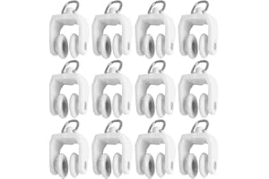 OTAIVE 50pcs Curtain Track Rollers Twin Wheeled Curtain Track Rollers Pulleys Curtain Rail Track Gliders Silent Curtain Rail Pulley For Ceiling Curtain Track(white)