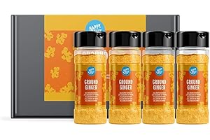 ‎HAPPY BELLY Amazon-Marke - Happy Belly - Ingwer gemahlen, 112 g (4 Packungen mit 28g)