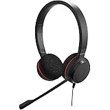 Jabra Evolve 20 Stereo Headset – Microsoft Certified Headphones for VoIP Softphone with Passive Noise Cancellation – USB-Cabl