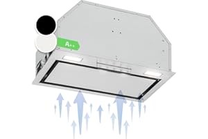 Klarstein Cappa Aspirante 52cm, Cappa Cucina con Filtro Cappa Cucina in Alluminio Lavabile in Lavastoviglie, Cappa Incasso con Flusso d'Aria 397 m³/h, Luci LED, Cappa Sottopensile con Touch Control