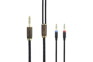 HANSNBY Cavo bilanciato da 4,4 mm 6N OCC in rame placcato argento, guscio in legno di noce compatibile con cuffie Hifiman Sundara, Ananda, Arya, HE400SE, HE4XX, HE-400i (versione 2 x 3,5 mm)